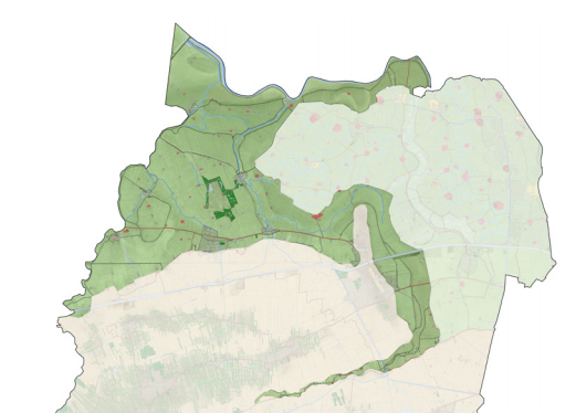 Ligging dijkenlandschap (bron: Libau)