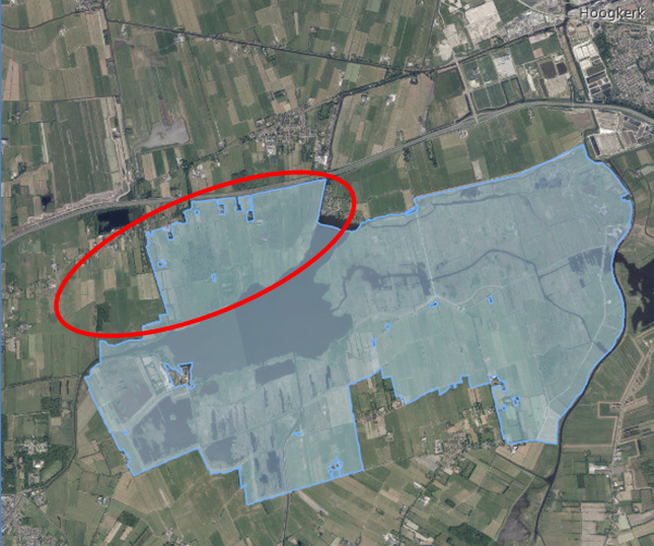Ligging Natura 2000-gebied Leekstermeergebied (Bron: www.natura2000.nl) met in rood globaal weergegeven het deel liggend in de gemeente Westerkwartier. 